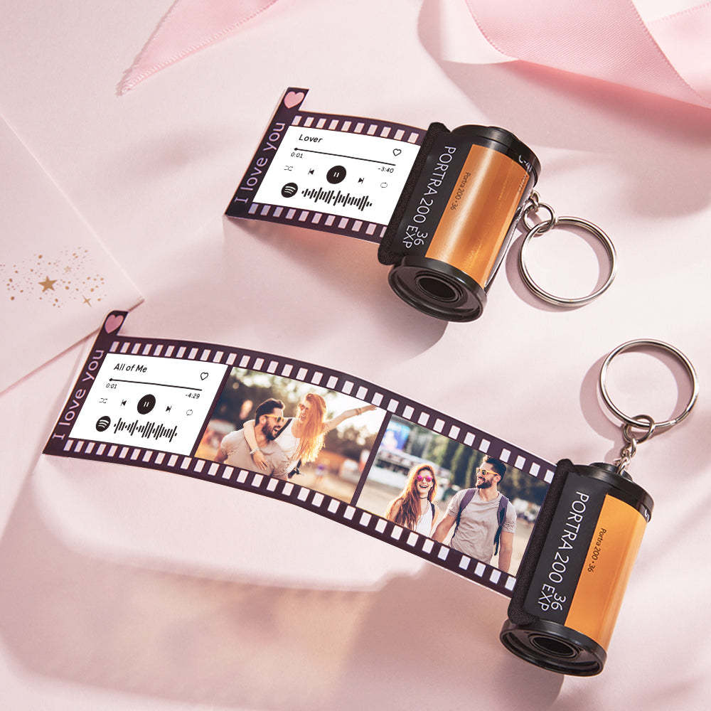 Custom Text For The Film Roll Keychain Personalized Spotify Camera Roll Keychain with Reel Album