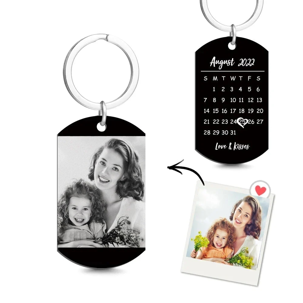 Mother's Day Gift Custom Keychain Photo Calendar Keychain Tag Keychain