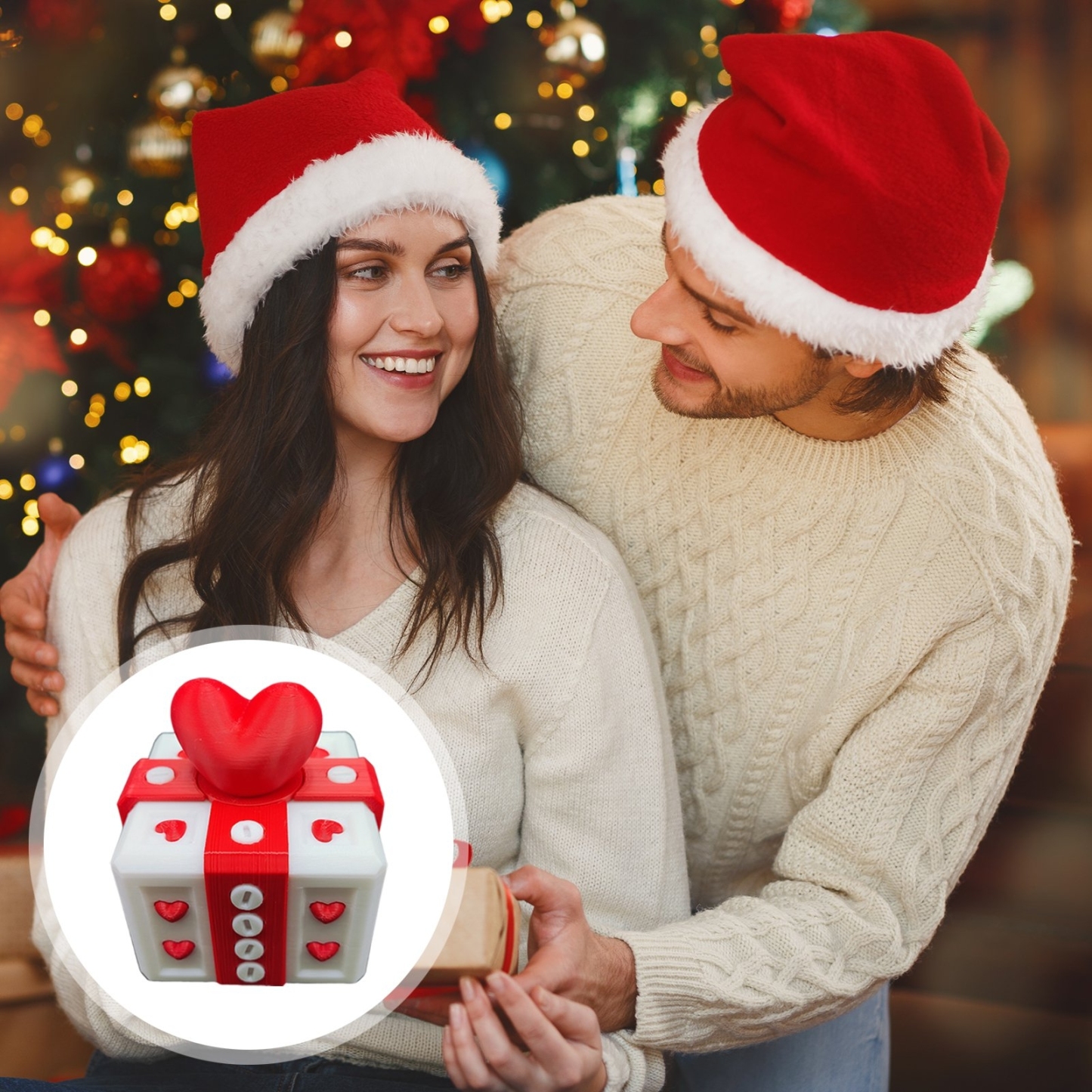 Annoying Gift Box 3D Printed Gift Box with Screws Love Heart Prank Puzzle Box for Valentine's Day Birthday Holiday Gift