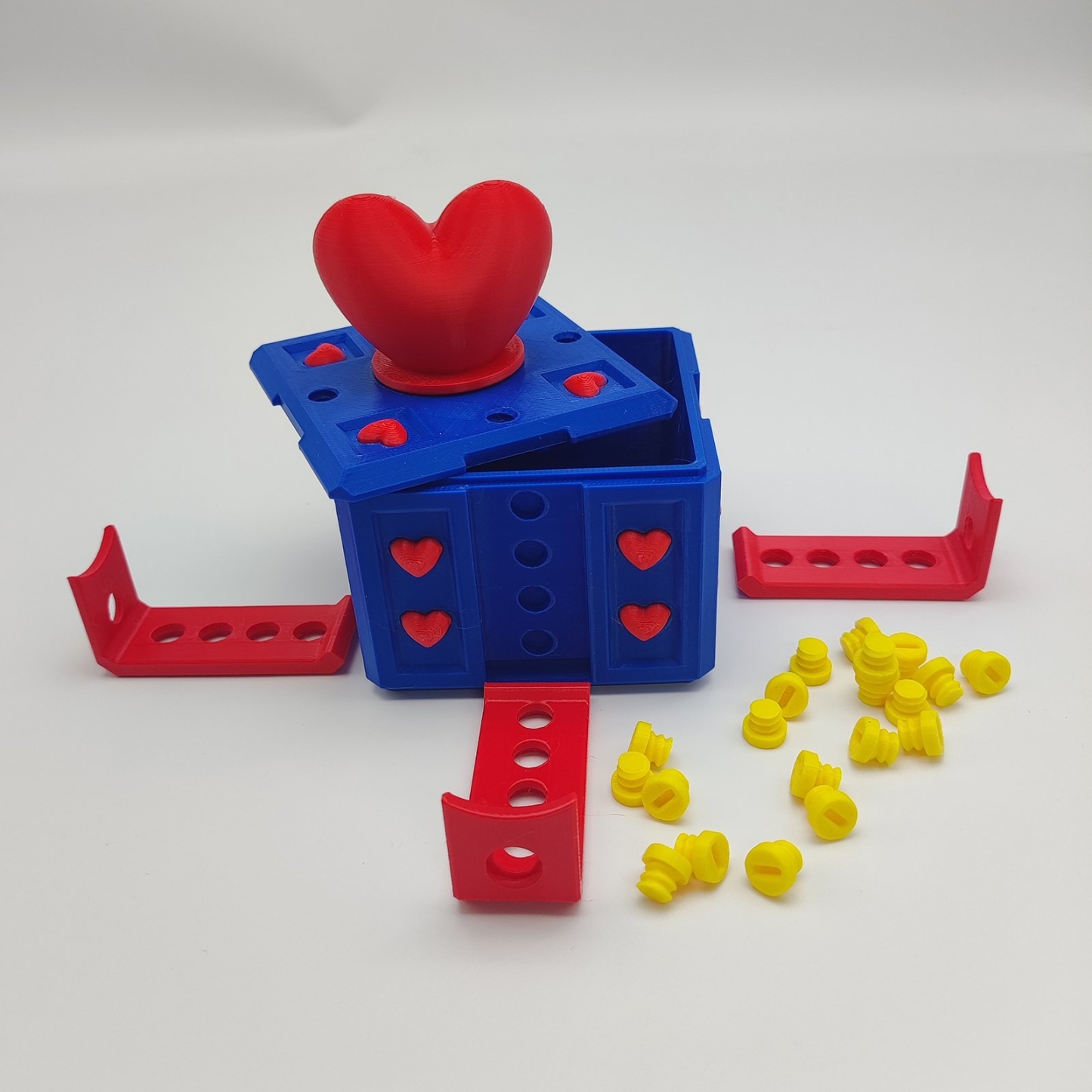 Annoying Gift Box 3D Printed Gift Box with Screws Love Heart Prank Puzzle Box for Valentine's Day Birthday Holiday Gift