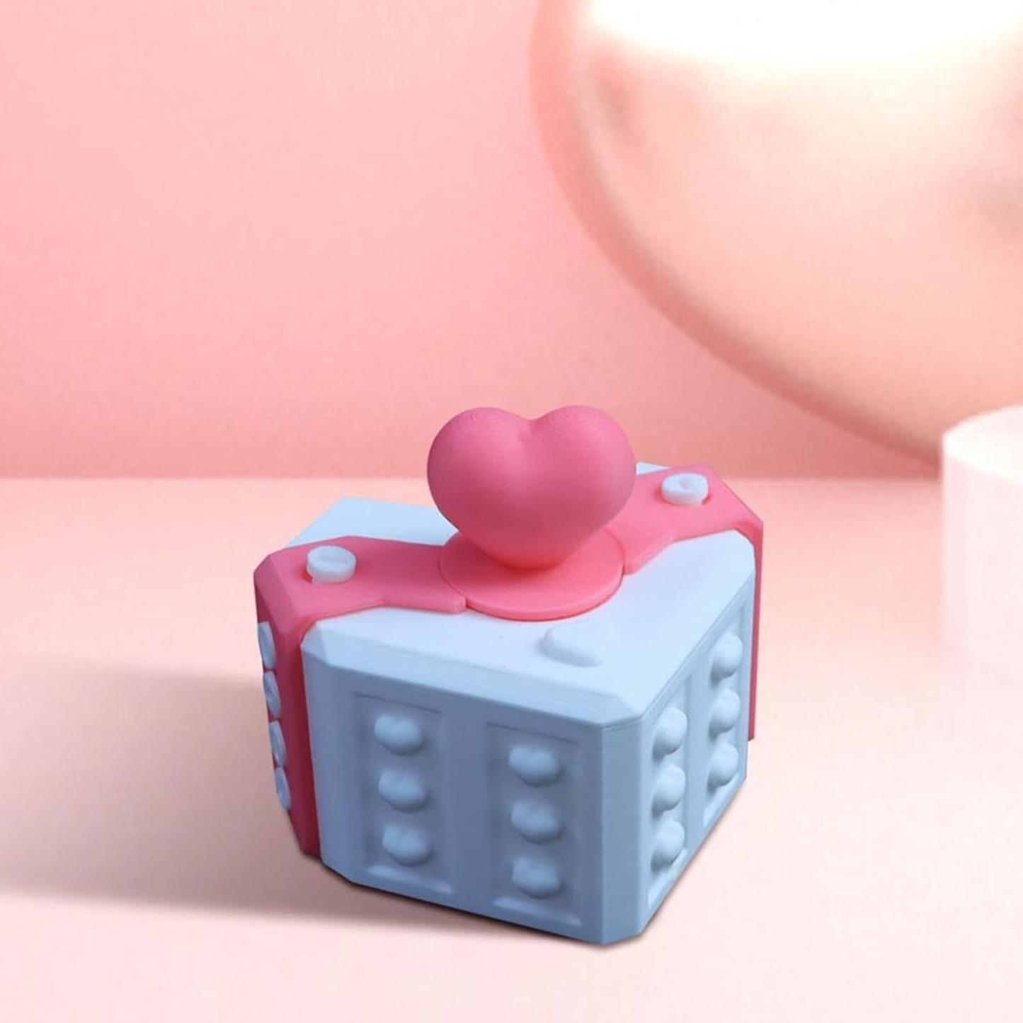 Annoying Gift Box 3D Printed Gift Box with Screws Love Heart Prank Puzzle Box for Valentine's Day Birthday Holiday Gift