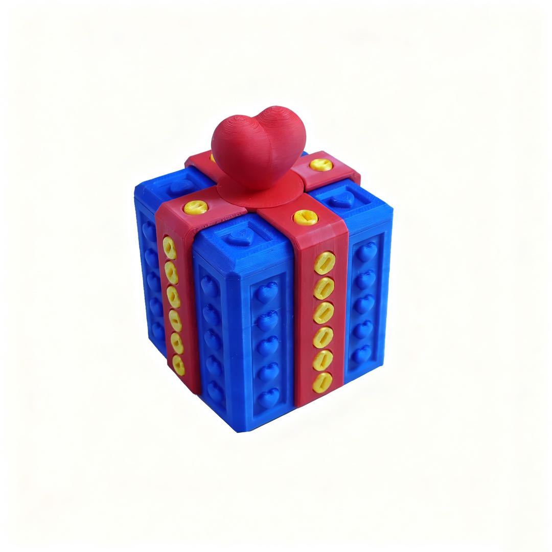 Annoying Gift Box 3D Printed Gift Box with Screws Love Heart Prank Puzzle Box for Valentine's Day Birthday Holiday Gift