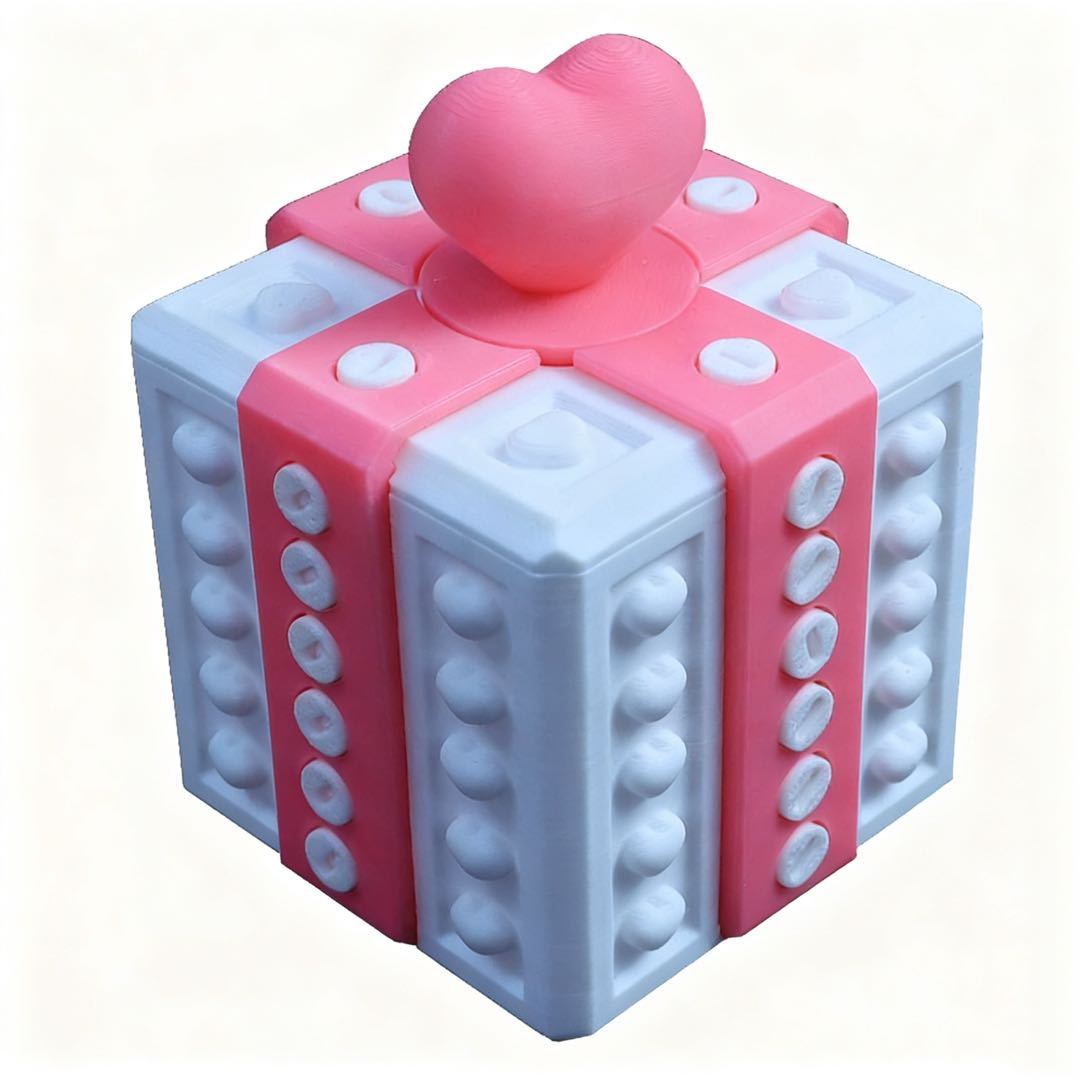 Annoying Gift Box 3D Printed Gift Box with Screws Love Heart Prank Puzzle Box for Valentine's Day Birthday Holiday Gift