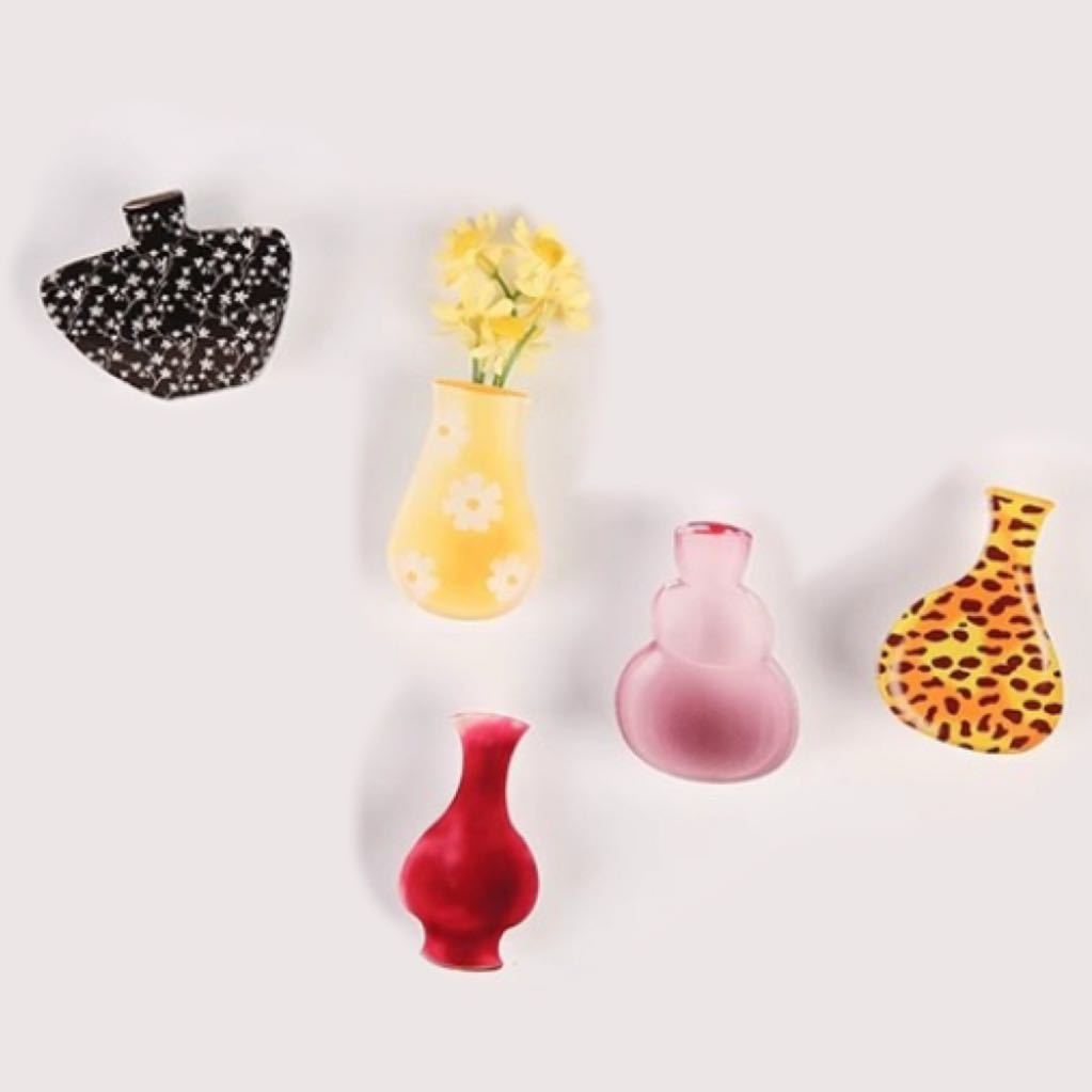 Cute Mini Simple Acrylic Vase Magnets for Fridge Funny Small Plant Magnets for Refrigerator Decoration Kitchen Locker Kitchen Office