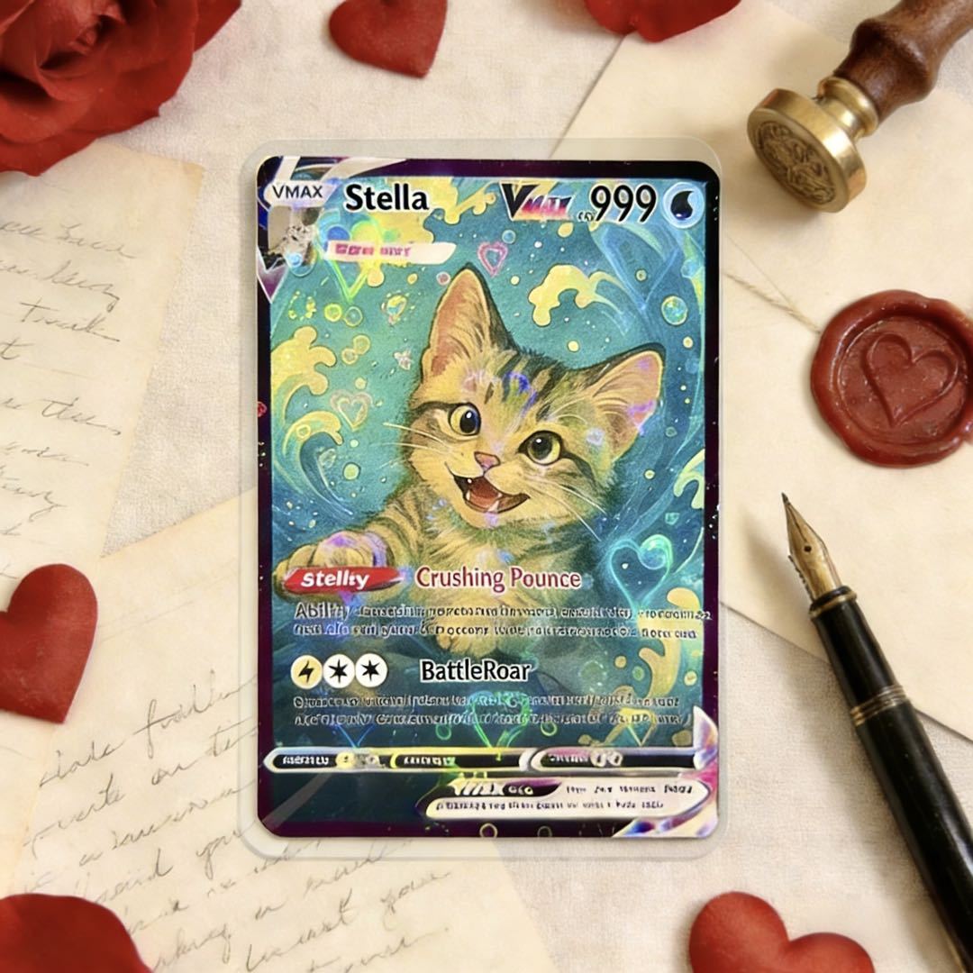 Personalized Pet Anime Art Trading Card, Best Holiday Gift for Pet Lover - MyCameraRollKeychain