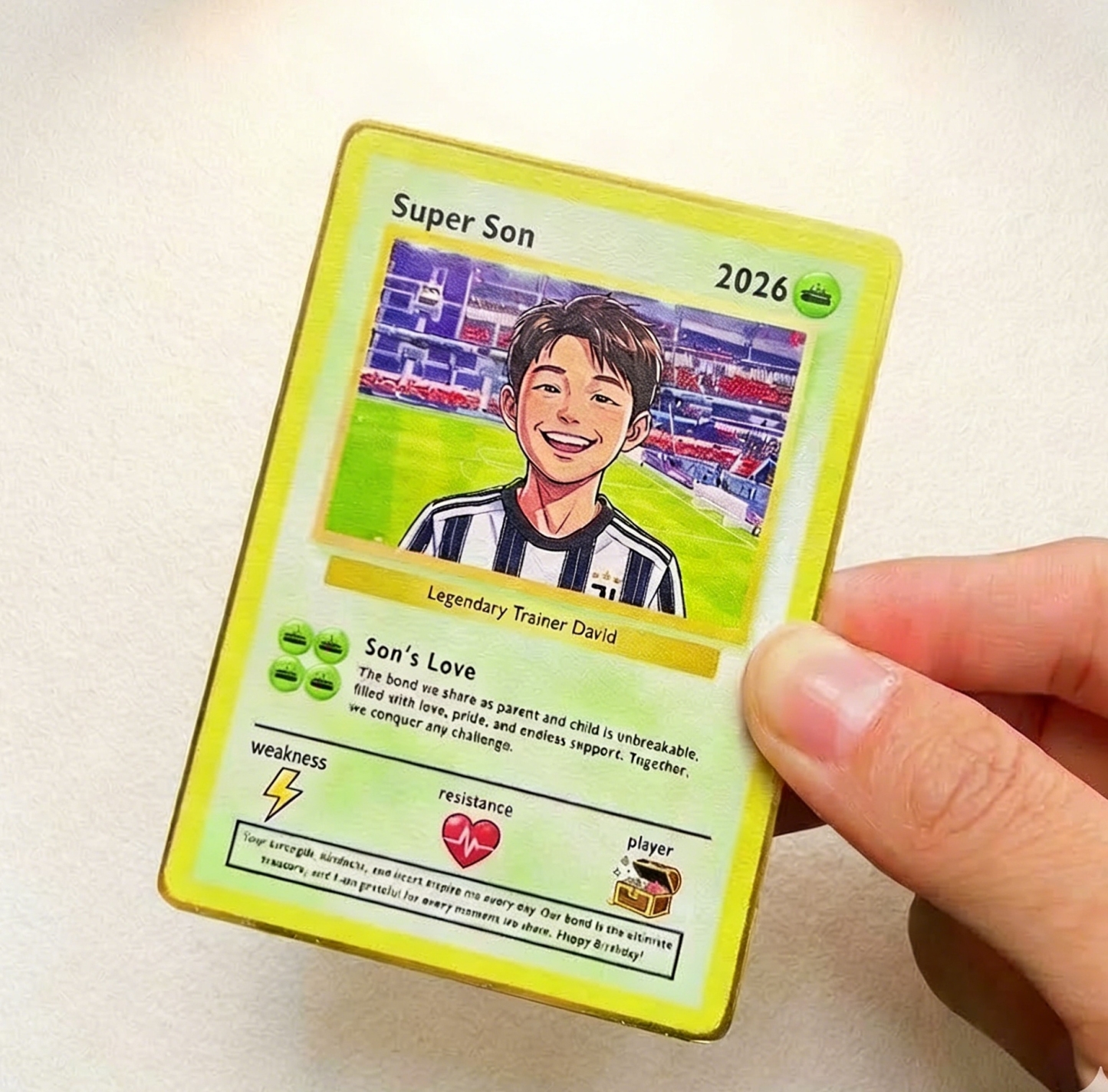 Personalized Power Couple Card, Custom Anniversary Card Couple Photo Anime Style Gift for Lover