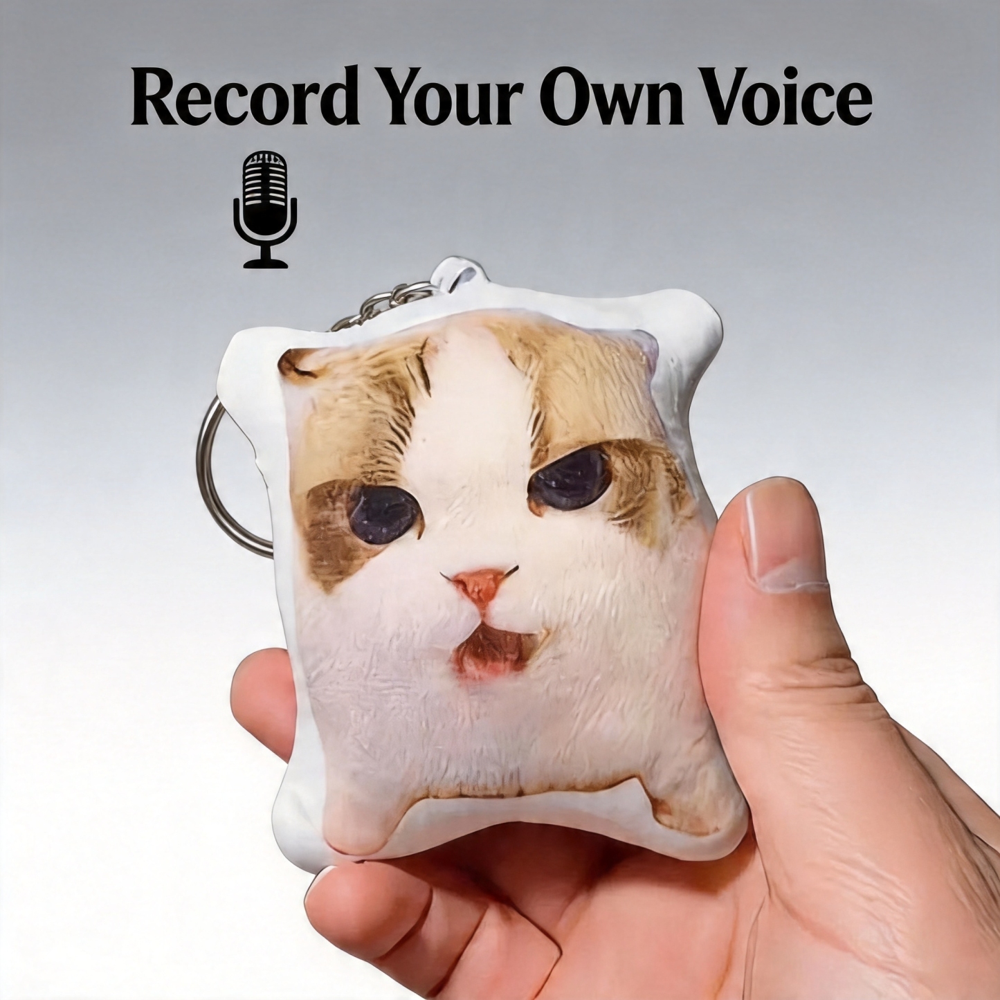Custom Photo Plush Keychain with Voice Recorder Press to Play Talking Stuffed Doll Personalized Gift for Him
