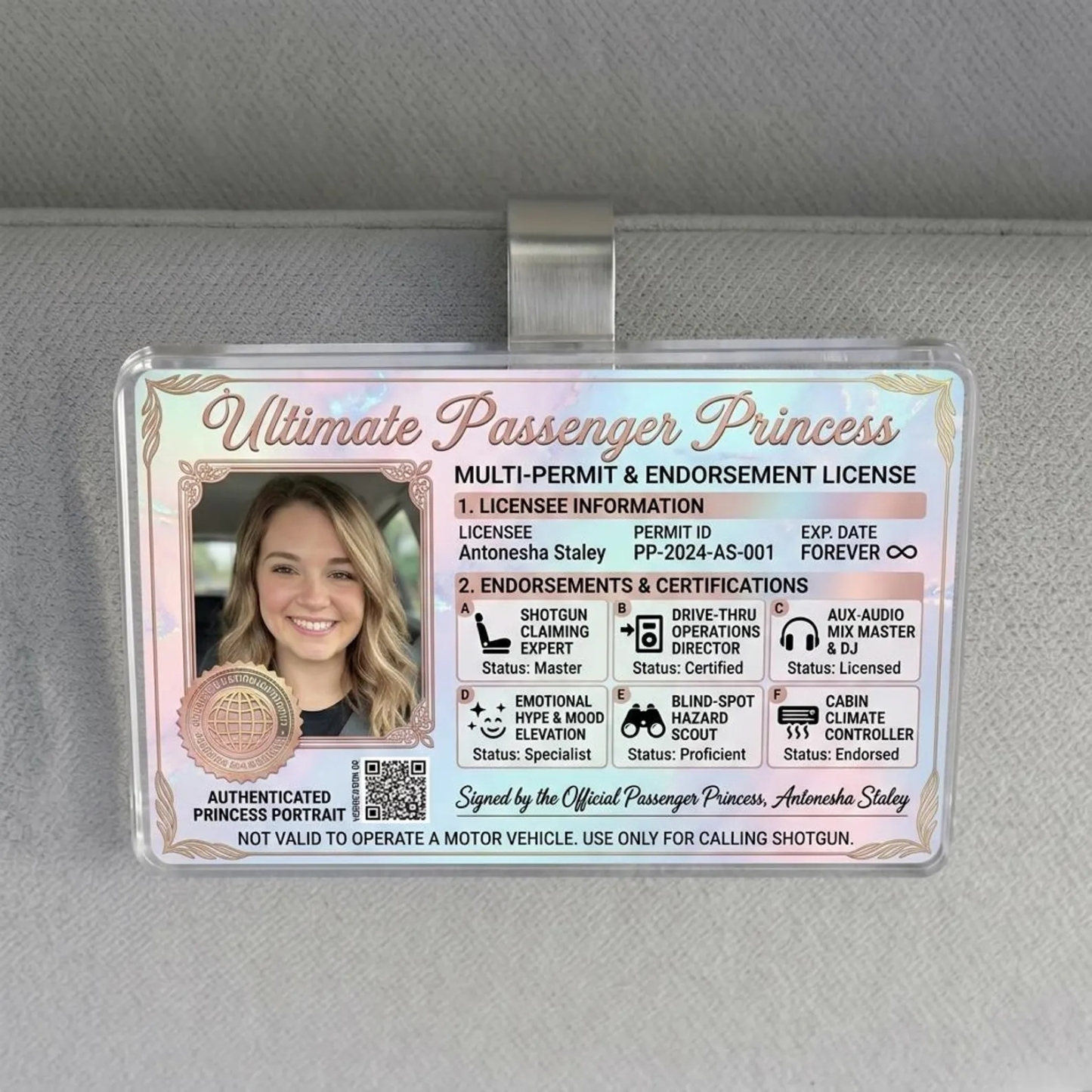 Personalized Passenger Princess Card– Forever Valid VIP Card - MyCameraRollKeychain