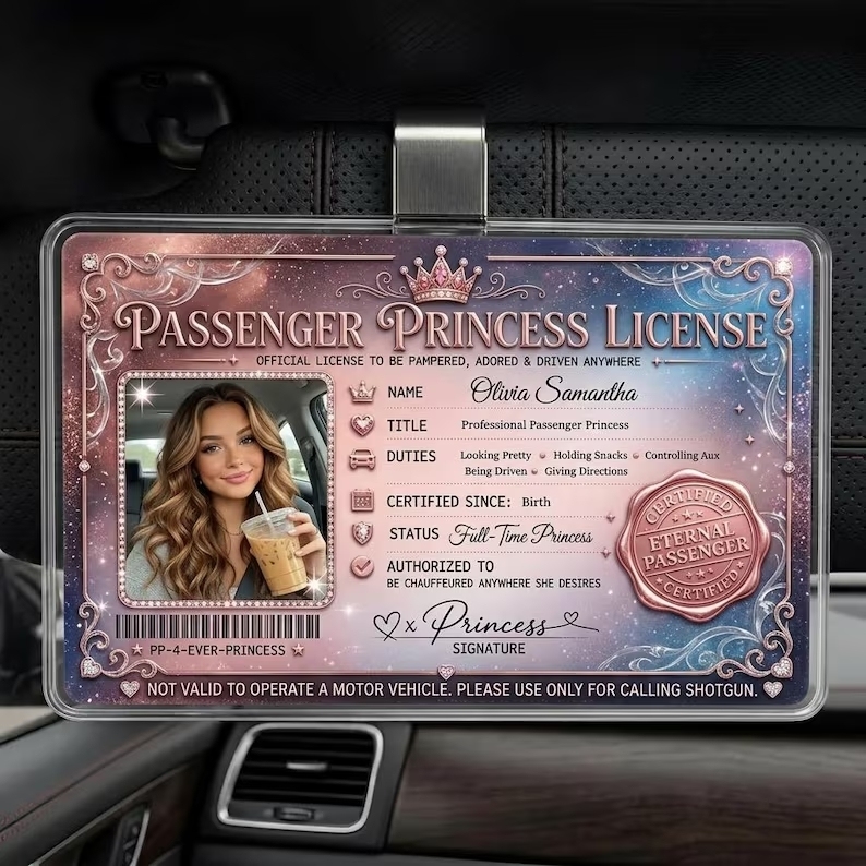 Personalized Passenger Princess Card– Forever Valid VIP Card - MyCameraRollKeychain