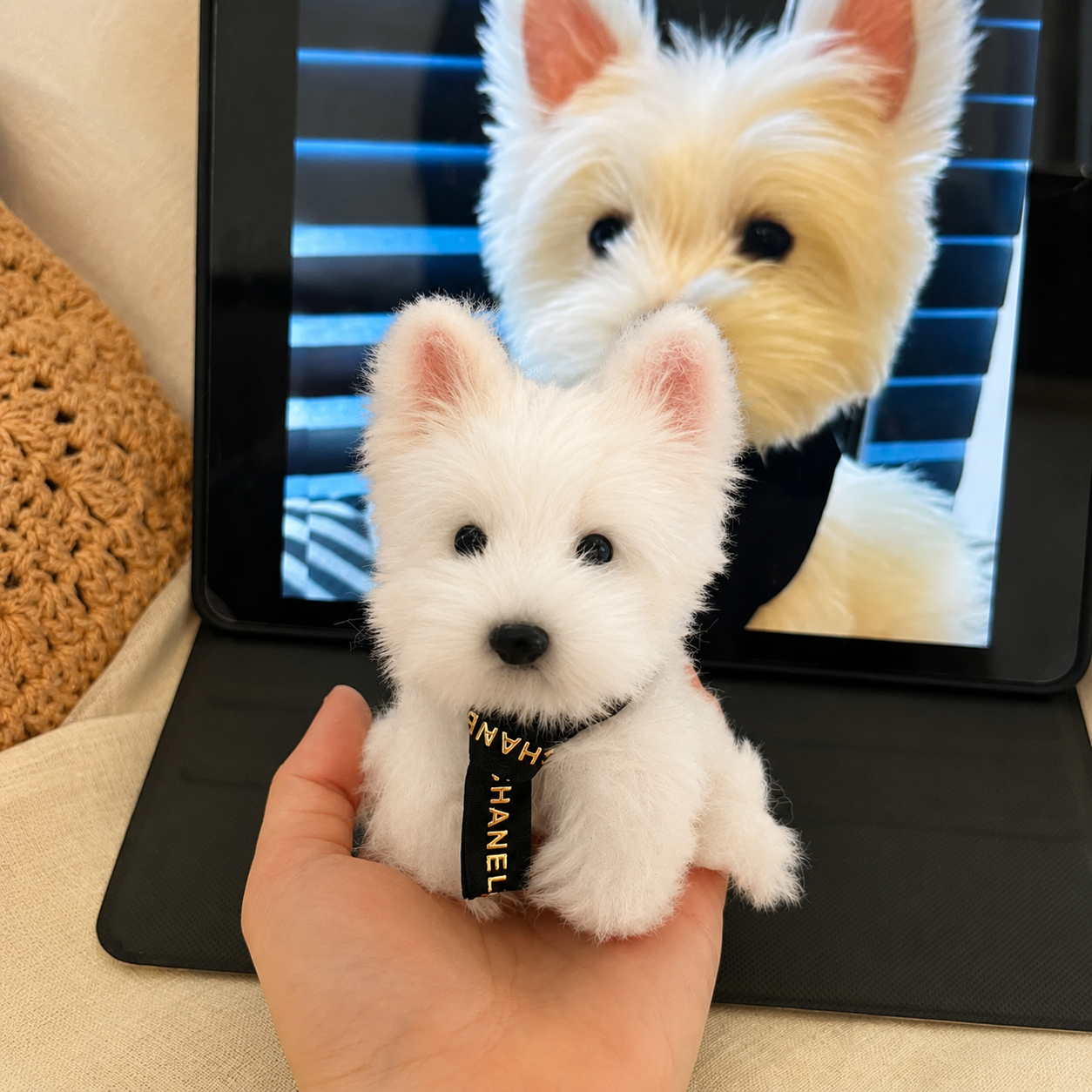 Custom Long-Pile Plush Pet Charm-Personalized Plush Pet Accessory Handmade from Your Photo - MyCameraRollKeychain