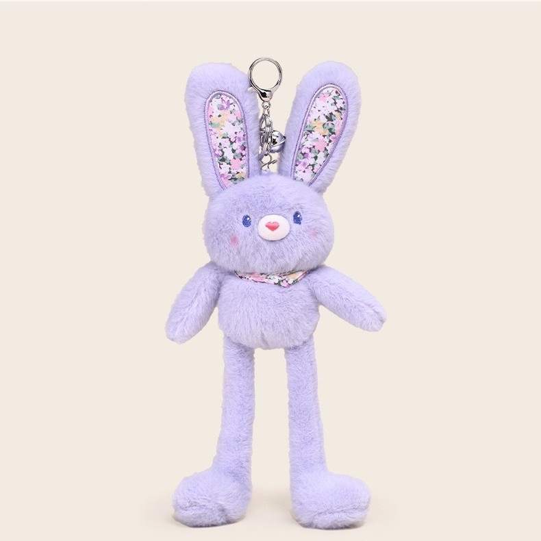 Cute Ear-Pull Bunny Keychain Stretchable Ears Rabbit Toy Keyring Cute Bunny Keychain