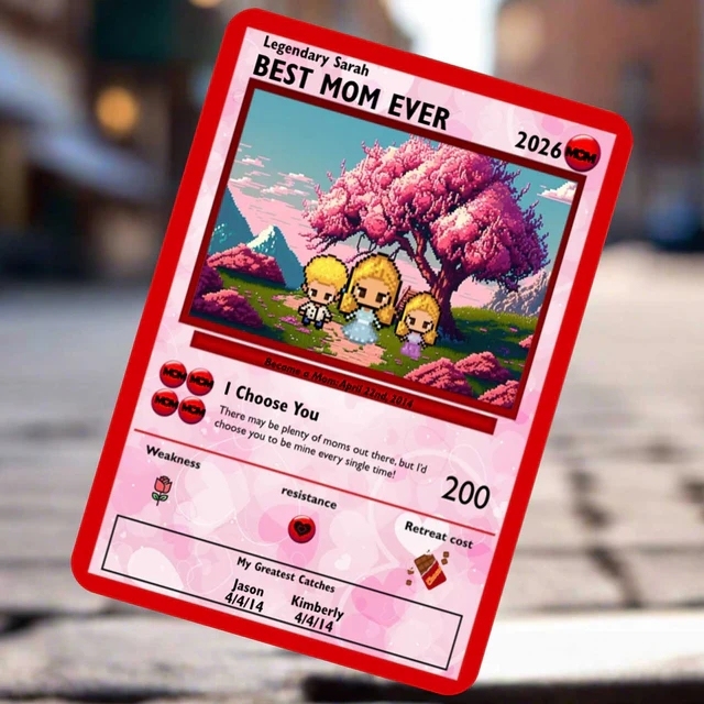 Custom Mothers Day Trading Card Custom Photo Card Gift for Mom Mothers Day Gift