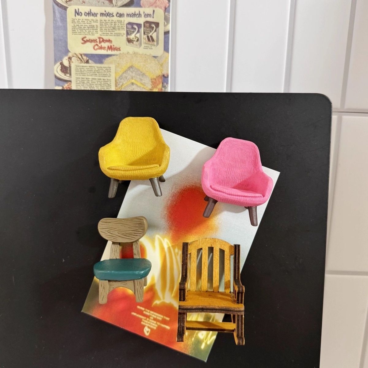 Cute Mini Resin Chair Magnets for Fridge Funny Small Furniture Magnets for Refrigerator Decoration Kitchen Locker Kitchen Office (5 Pack)