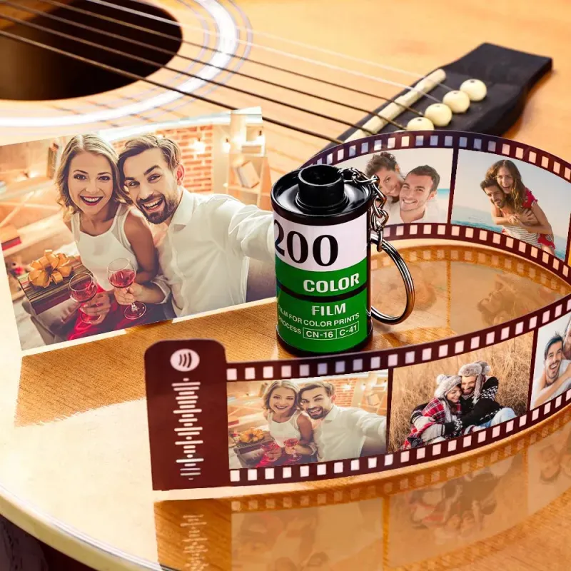 Custom Film Roll Keychain Multiphoto Camera Roll Keychain Environmentally Friendly Material Gifts Personalized keychain for Him