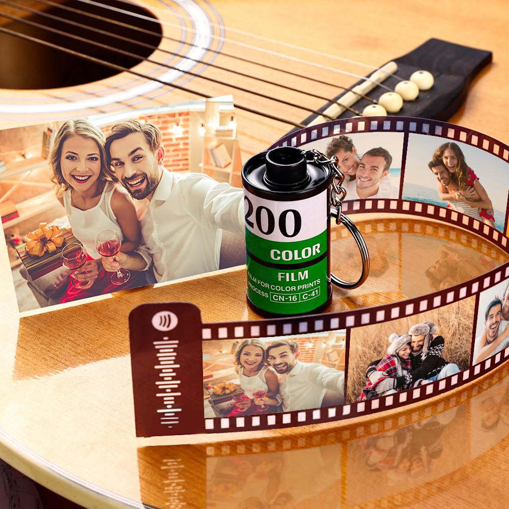 Spotify Code Scannable Film Roll Keychain Custom Photo Camera Roll Keychain Gift for Love 5-20 Pictures