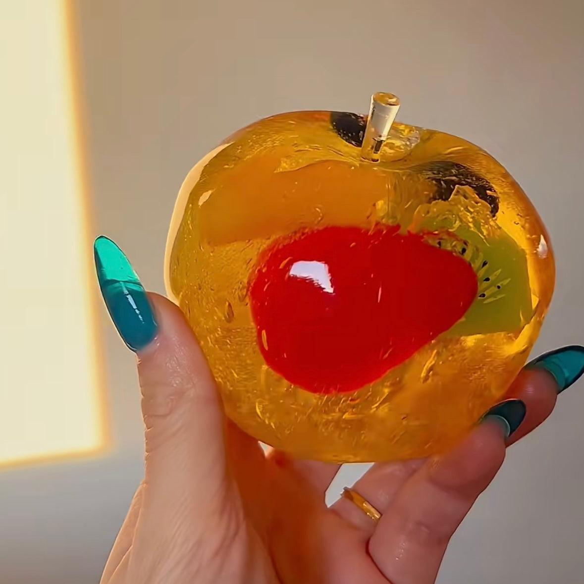 Realistic Fruit Jelly Banana Squishy Toy | Transparent Fruit Filled Stress Relief Fidget Toy for Kids & Adults - MyCameraRollKeychain