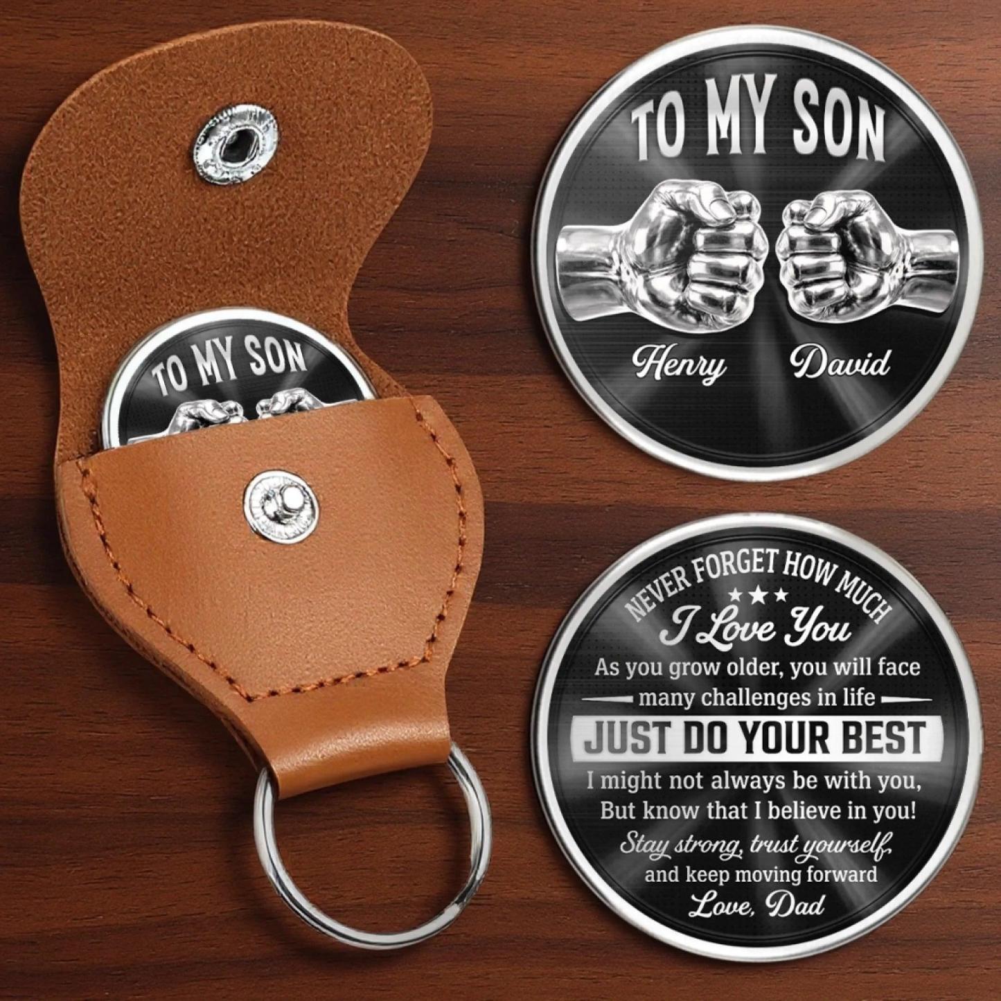 Personalized Photo Pocket Hug – Custom Keepsake Gift for Son