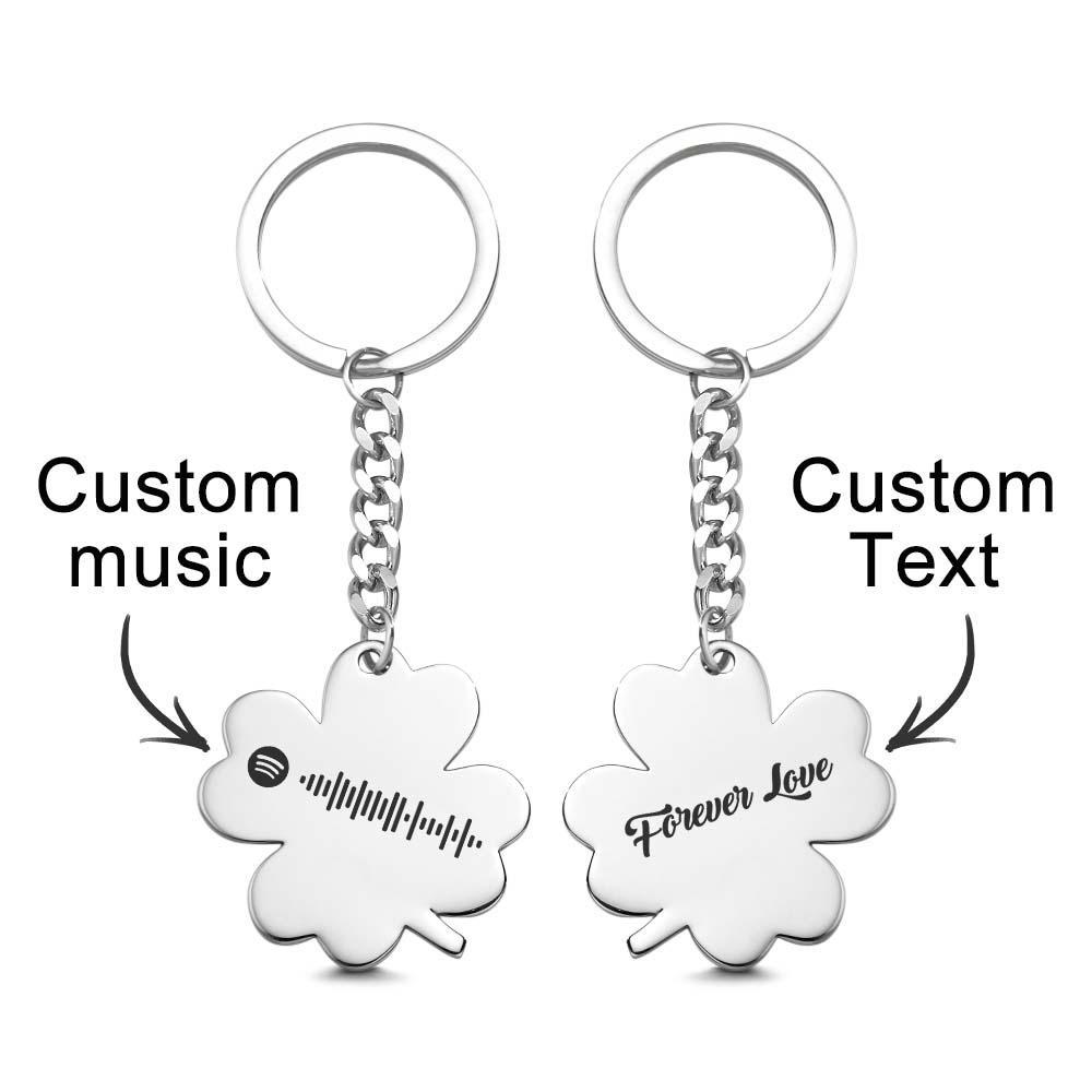 Custom Music Keychain Scannable Spotify Code Song Shamrock Keychain Gifts - MyCameraRollKeychain