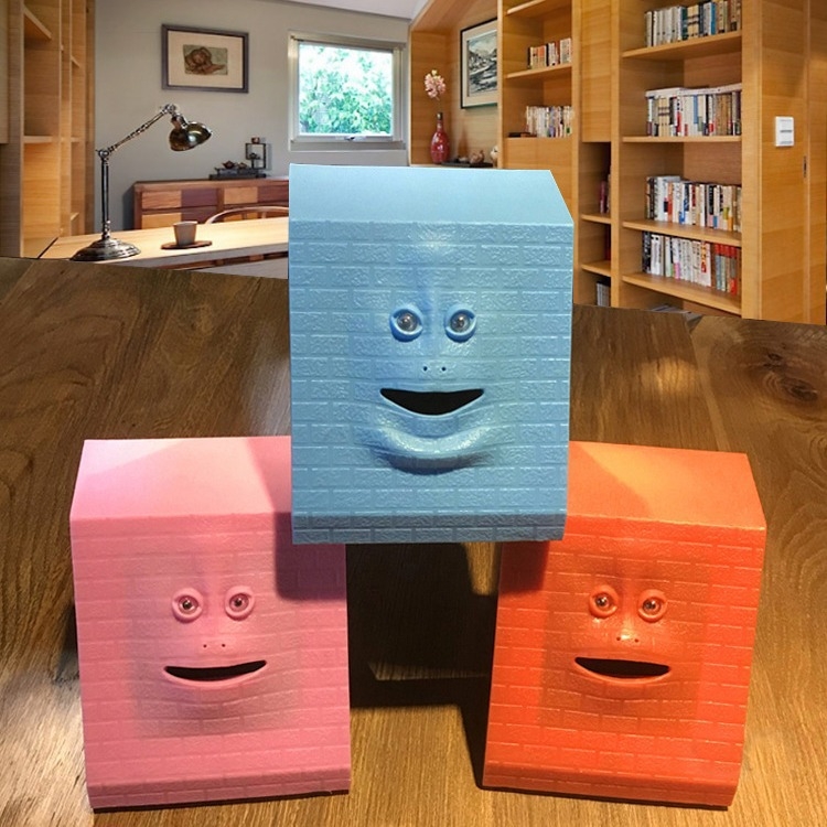 Funny Monkey Face Coin Bank Motion Sensor Money Eating Piggy Bank Interactive Savings Toy for Kids