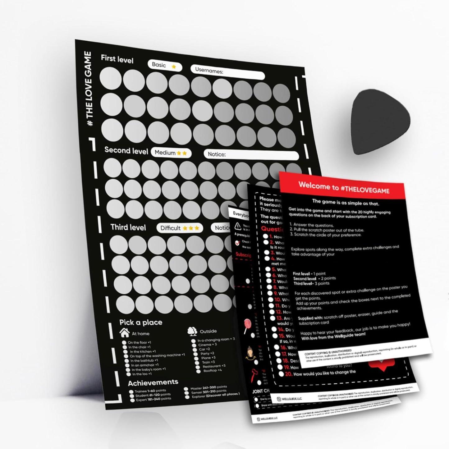 Scratch Off Poster 169 Date Night Ideas and Conversations – A Perfect Addition and Decoration for the Bedroom, Great Idea for Any Couple