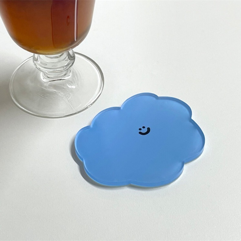 Cute Cartoon Acrylic Heat Resistant Coaster Anti Scald Cup Mat for Coffee Tea Desk Decor