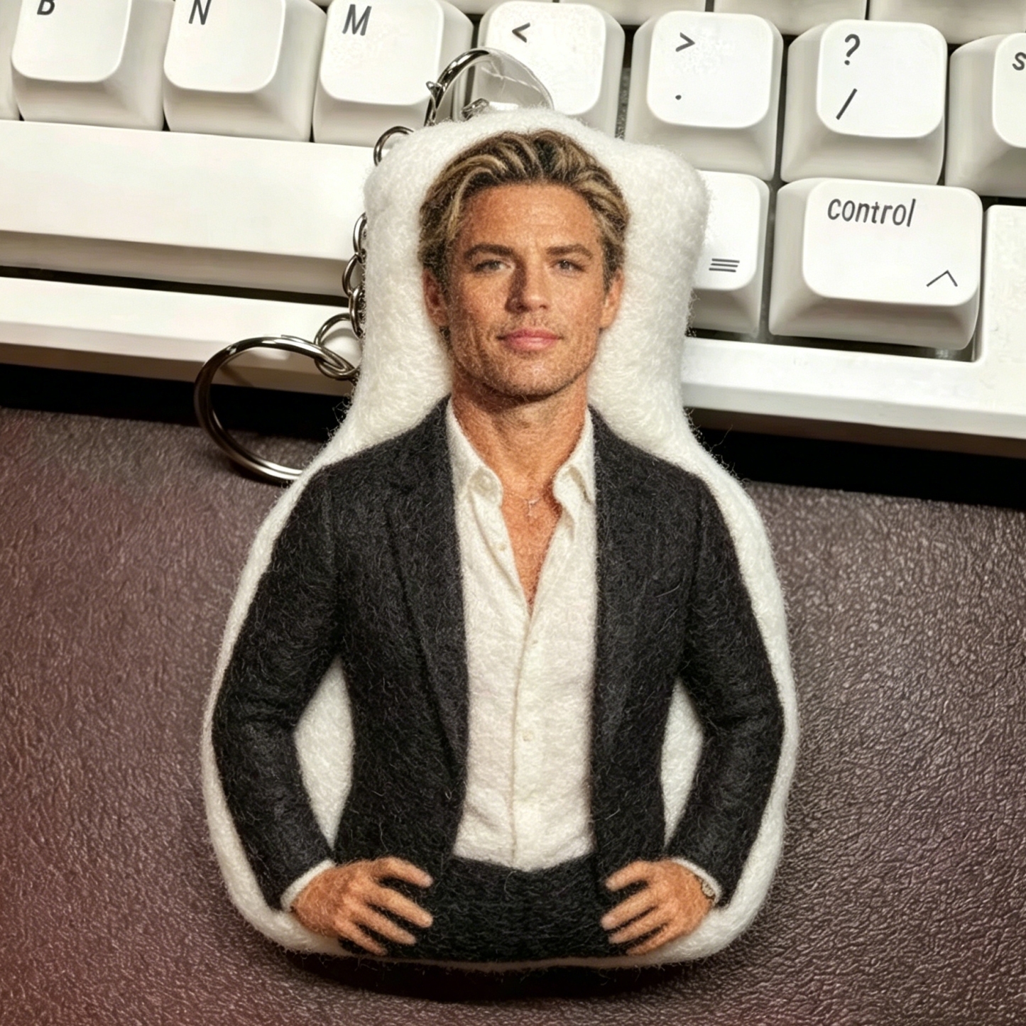 Custom Photo Plush Keychain with Voice Recorder Press to Play Talking Stuffed Doll Personalized Gift for Him