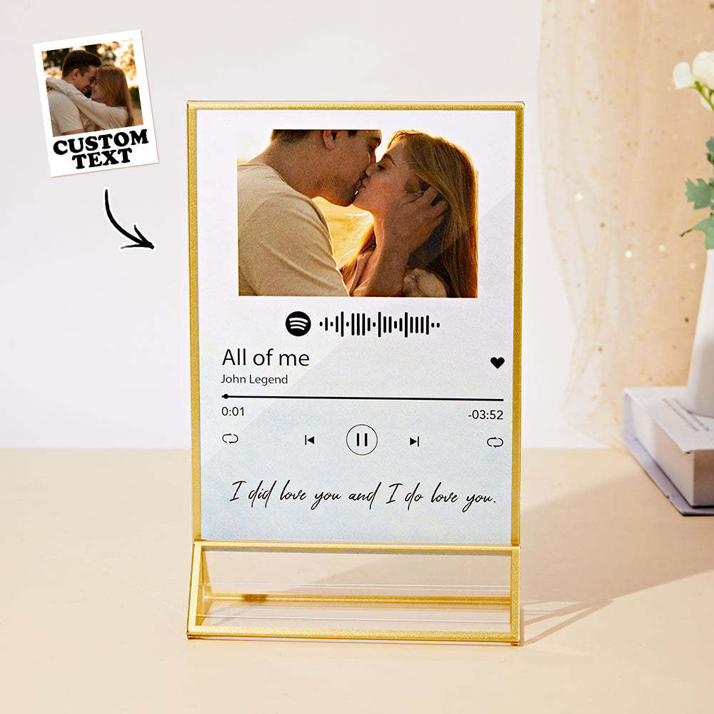 Custom Spotify Music Art Acrylic Plaque Double Sided Personalized Photos Song with Scannable Code - MyCameraRollKeychain