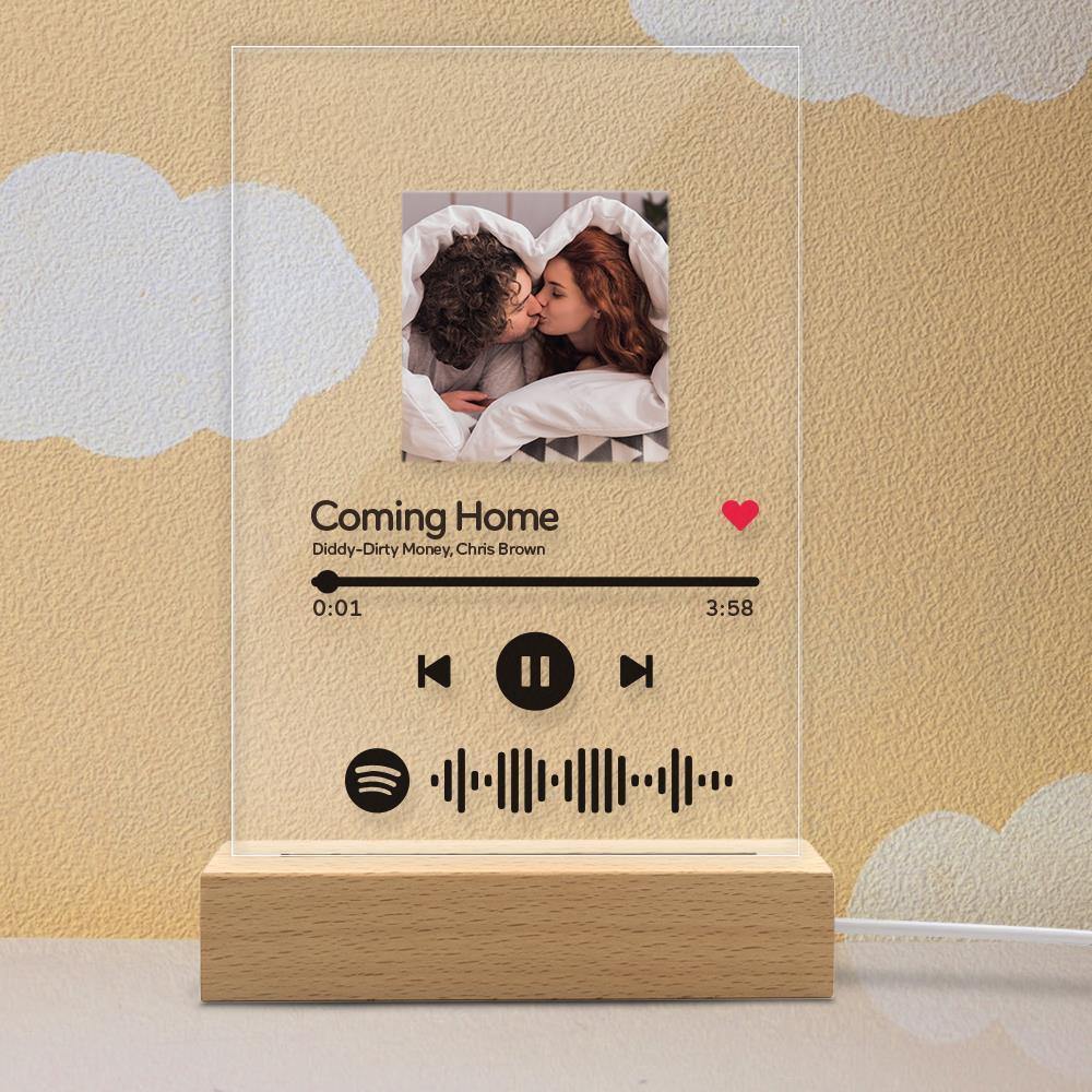 Photo Night Light - Spotify Code Music Plaque Glass For Lover(5.9in x 7.7in) - photowatch