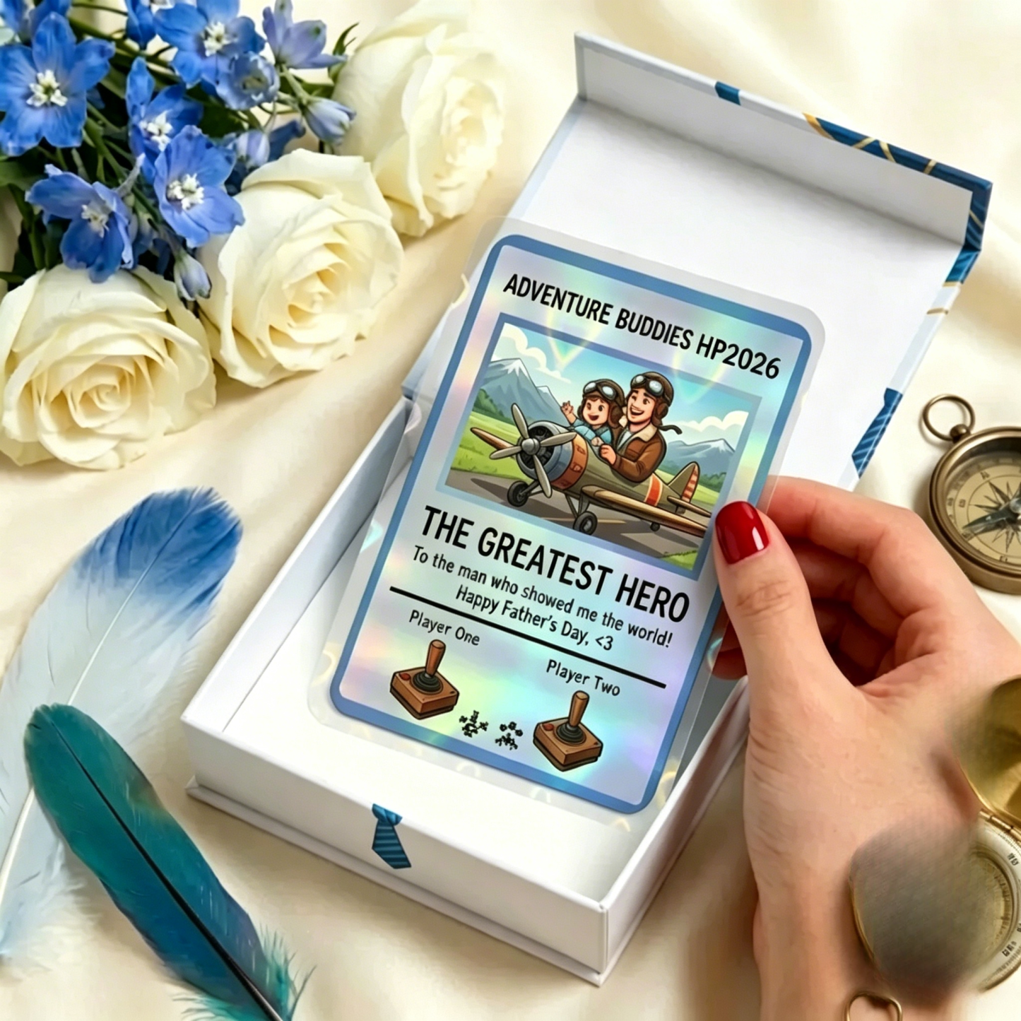 Custom Father’s Day Game Card Personalized Photo Gift Card for Dad