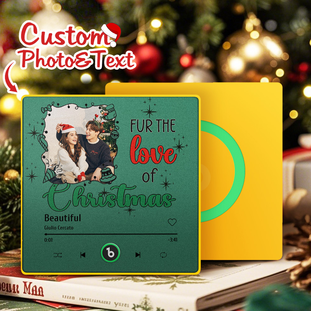 Custom Music Fridge Magnet Colorful Frame Photo Fridge Magnet Gift for Christmas