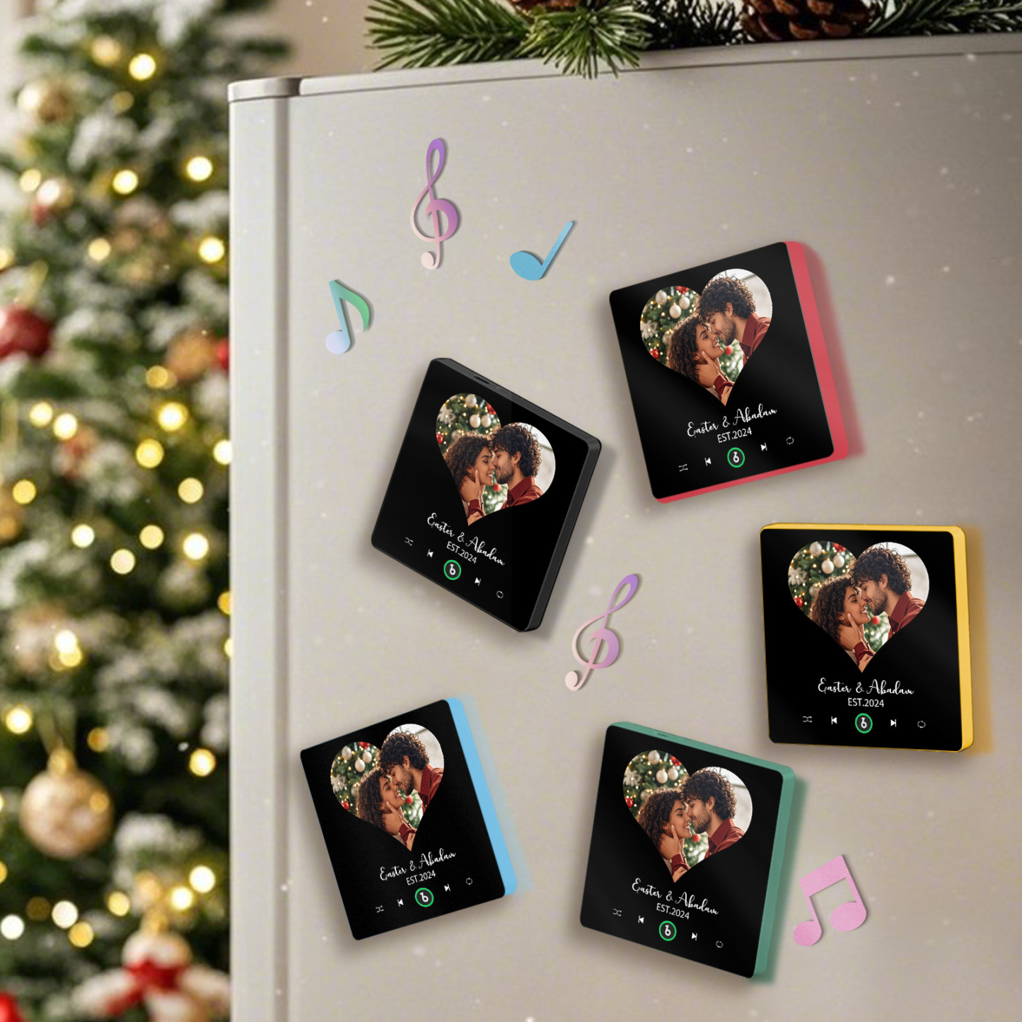 New 4.0 Upgrade Custom Music Fridge Magnet Film Photo Collage Style Fridge Magnet Gift for Couple