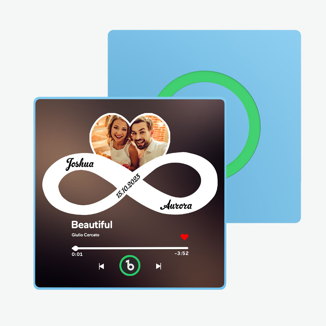 Custom Music Fridge Magnet with Colorful Frame Personalized Album Infinite Love Fridge Magnet That Can Be Played Song Ideal Gift for Couple - MyPhotoBoxerUk