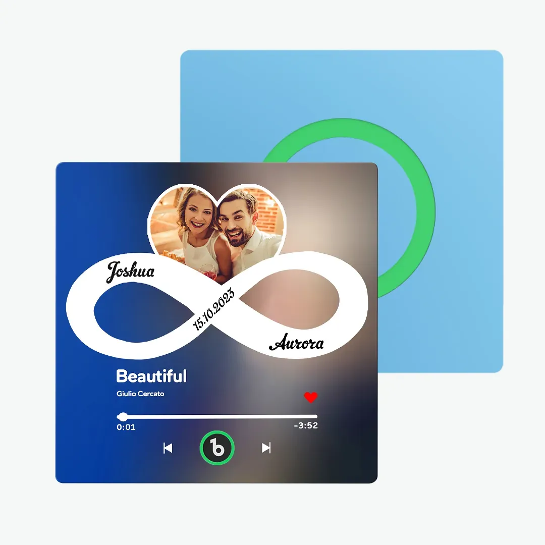 Custom Music Fridge Magnet with Colorful Frame Personalized Album Infinite Love Fridge Magnet That Can Be Played Song Ideal Gift for Couple