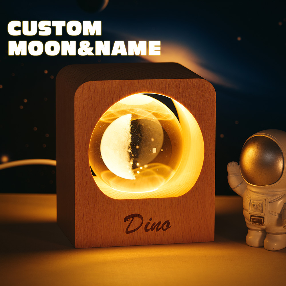 Custom Moon Phases LED Frame Light Birth Moon Night Light Gifts for Lo