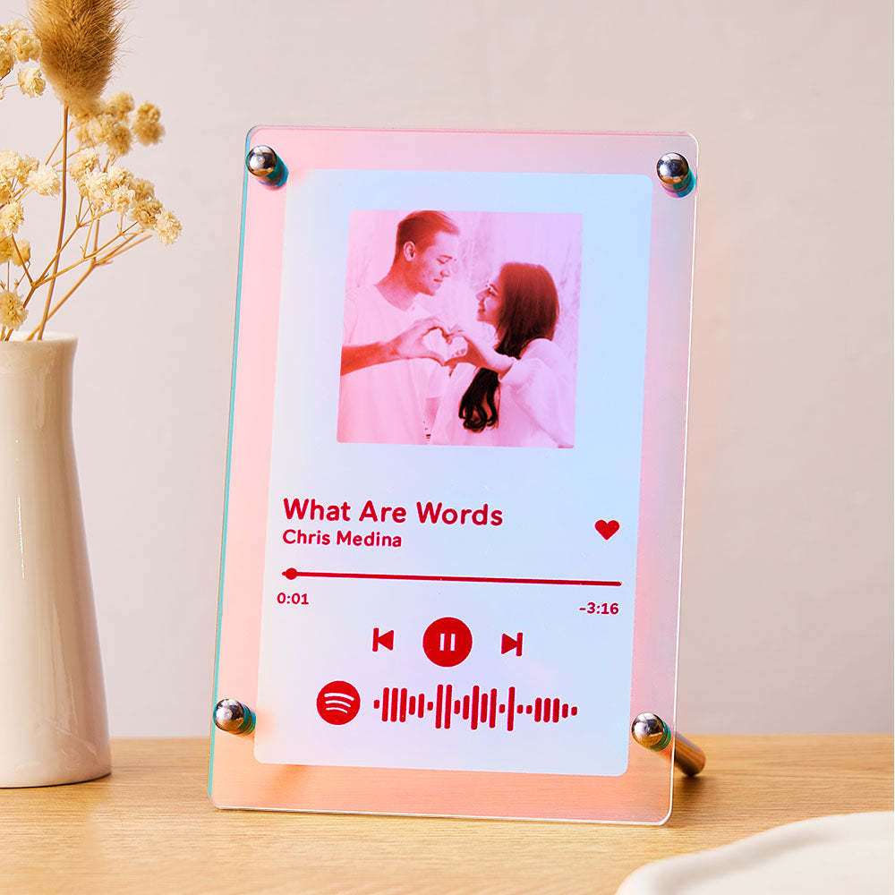 Scannable Spotify Code Photo Transparent Gradient Color Frame Personalized Laser Colorful Acrylic Plaque Valentine's Day Gifts - MyCameraRollKeychain