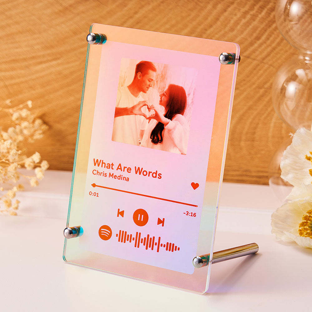 Scannable Spotify Code Photo Transparent Gradient Color Frame Personalized Laser Colorful Acrylic Plaque Valentine's Day Gifts - MyCameraRollKeychain