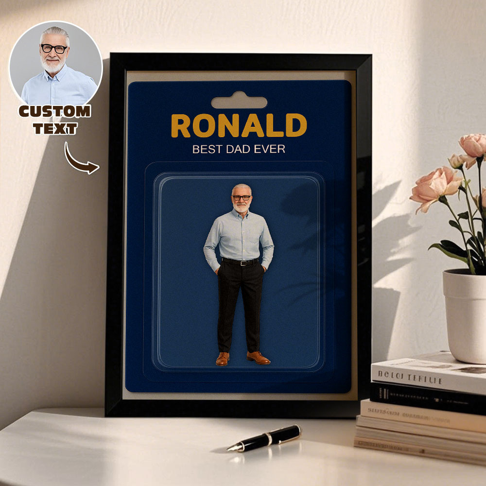 Father Custom Activity Character Portrait Personalized Toy Box Art 2D Custom Photo Frame Decoration Gift for Father