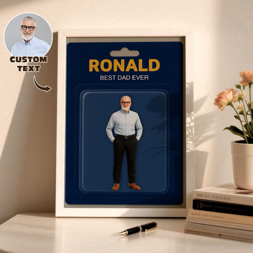 Father Custom Activity Character Portrait Personalized Toy Box Art 2D Custom Photo Frame Decoration Gift for Father