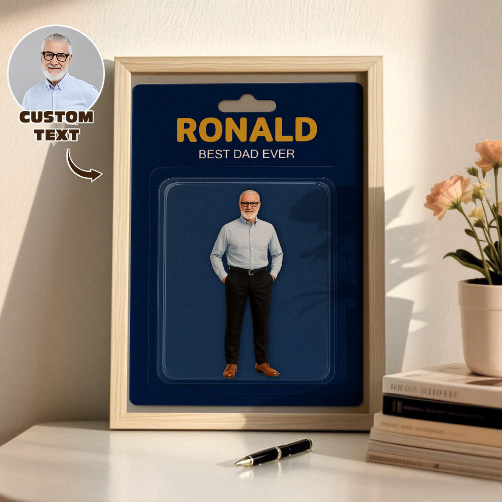 Father Custom Activity Character Portrait Personalized Toy Box Art 2D Custom Photo Frame Decoration Gift for Father
