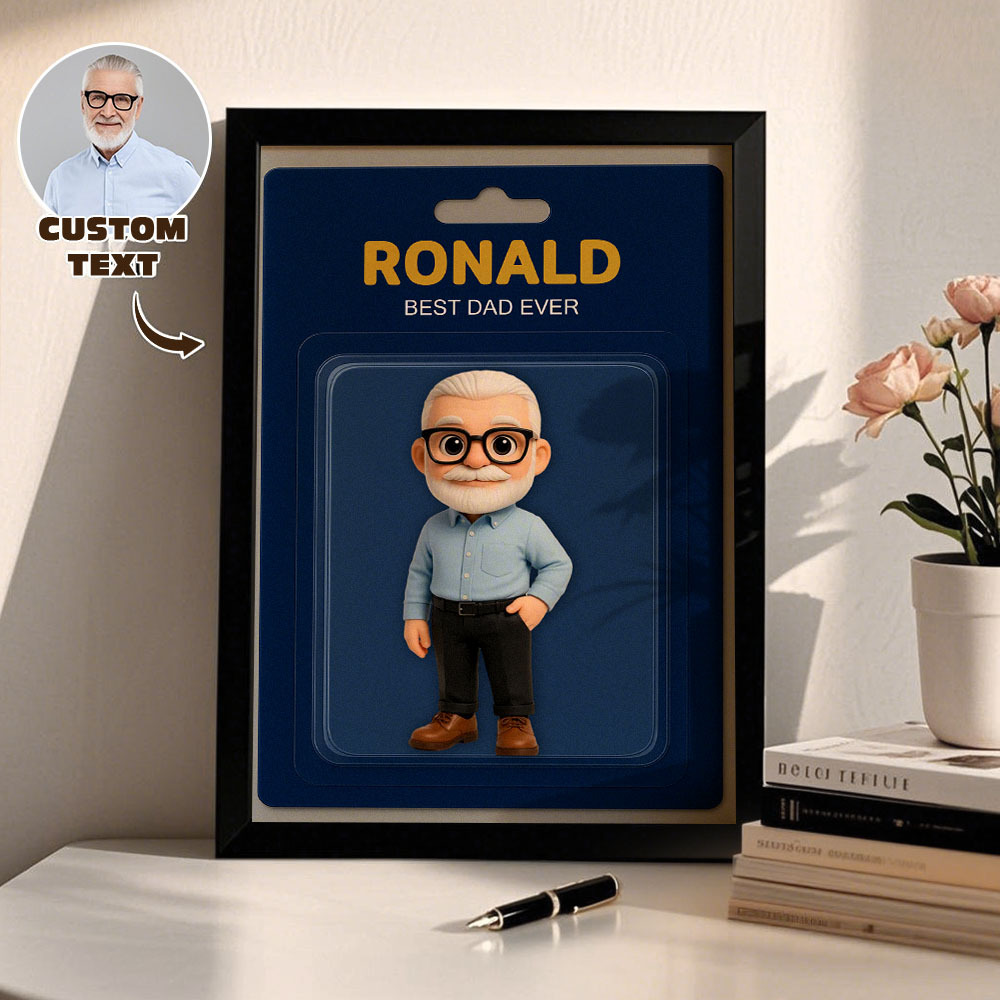 Father Custom Activity Character Portrait Personalized Toy Box Art 2D Custom Photo Frame Decoration Gift for Father