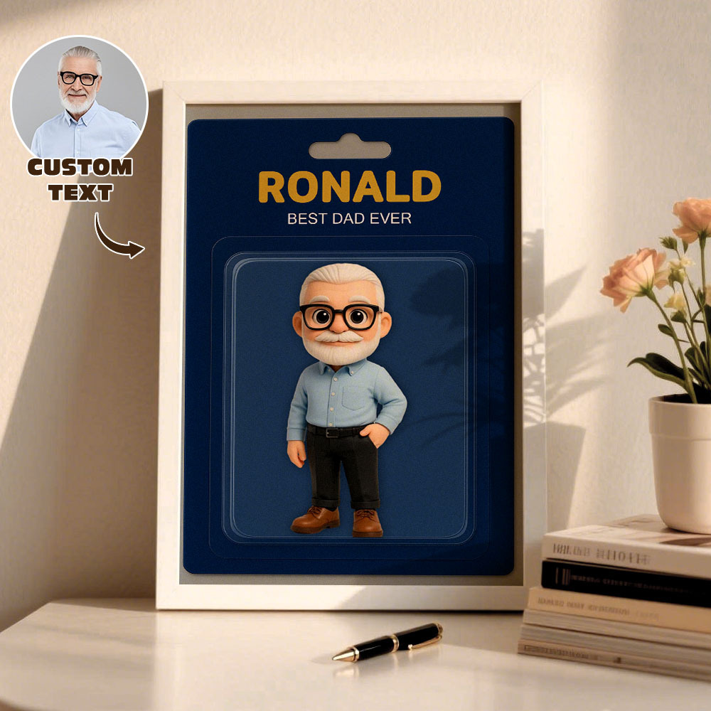 Father Custom Activity Character Portrait Personalized Toy Box Art 2D Custom Photo Frame Decoration Gift for Father