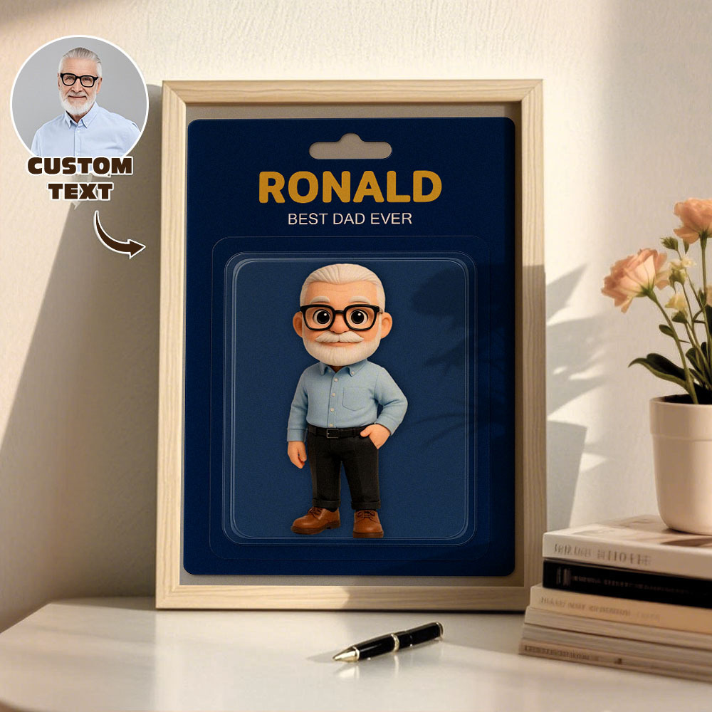 Father Custom Activity Character Portrait Personalized Toy Box Art 2D Custom Photo Frame Decoration Gift for Father