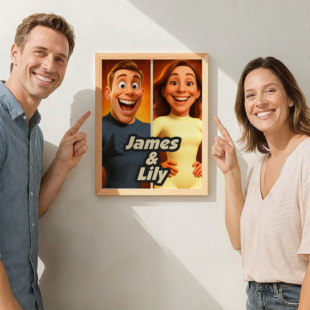 Personalized Comic Superhero Family Portrait �C Unique Comic Book Superhero Family Wall Art Gift Idea