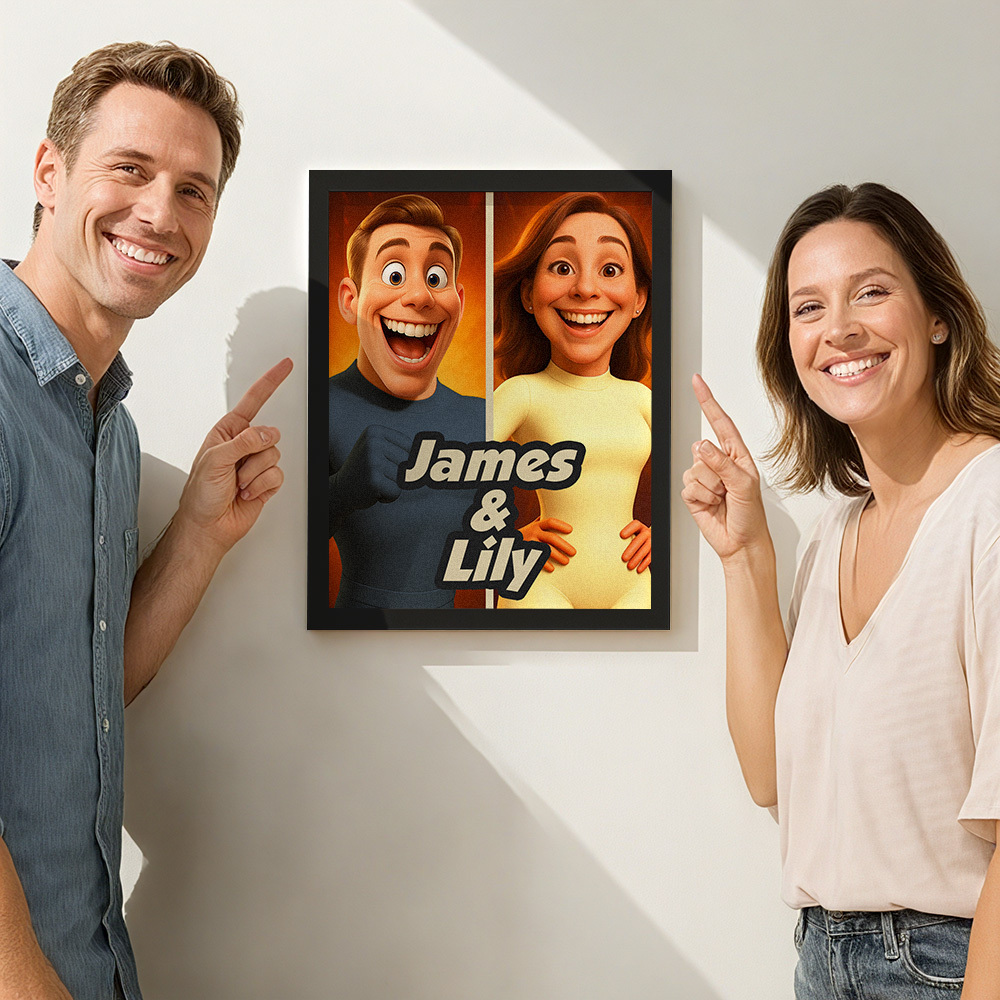 Personalized Comic Superhero Family Portrait �C Unique Comic Book Superhero Family Wall Art Gift Idea