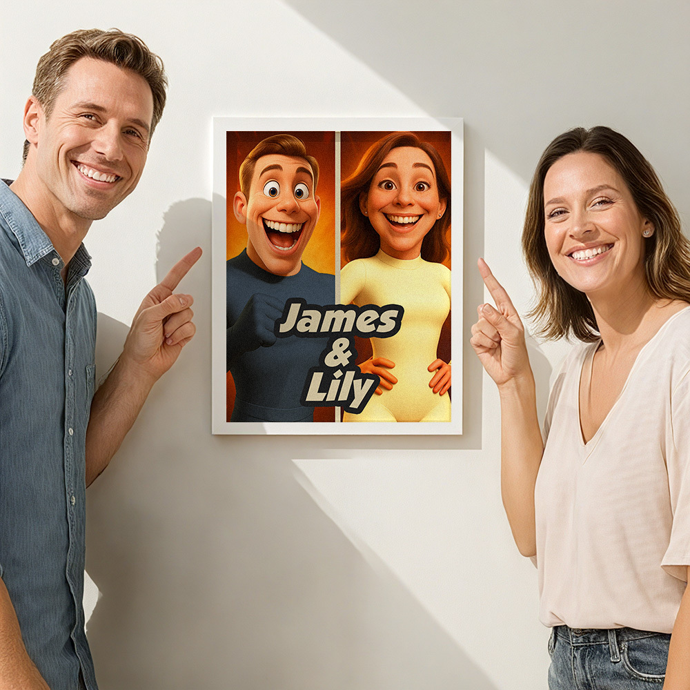 Personalized Comic Superhero Family Portrait �C Unique Comic Book Superhero Family Wall Art Gift Idea