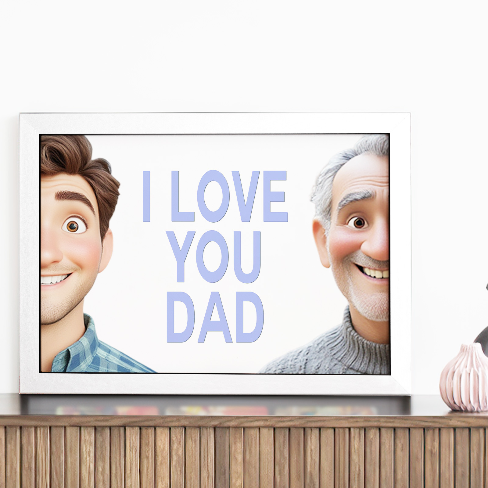 Father's Day I Love You Dad Cartoon Character Decoration for Father