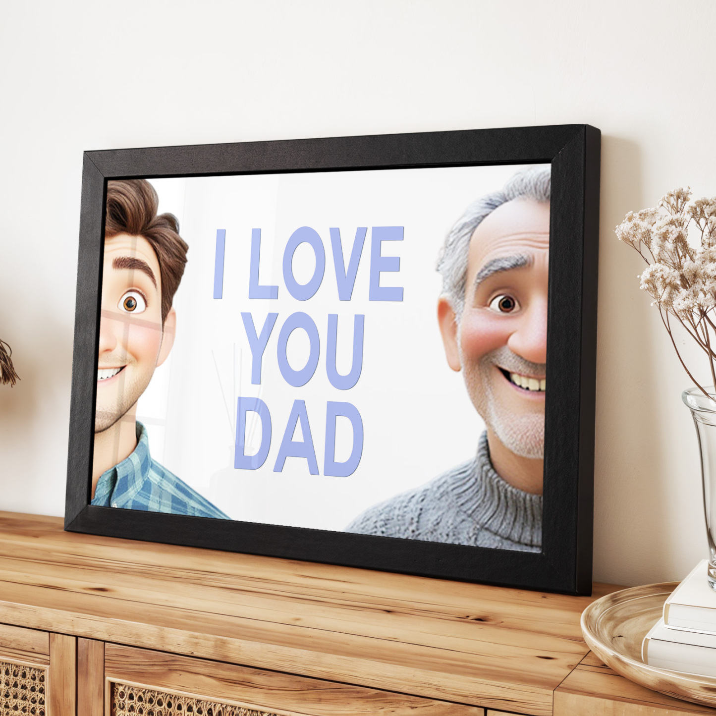 Father's Day I Love You Dad Cartoon Character Decoration for Father