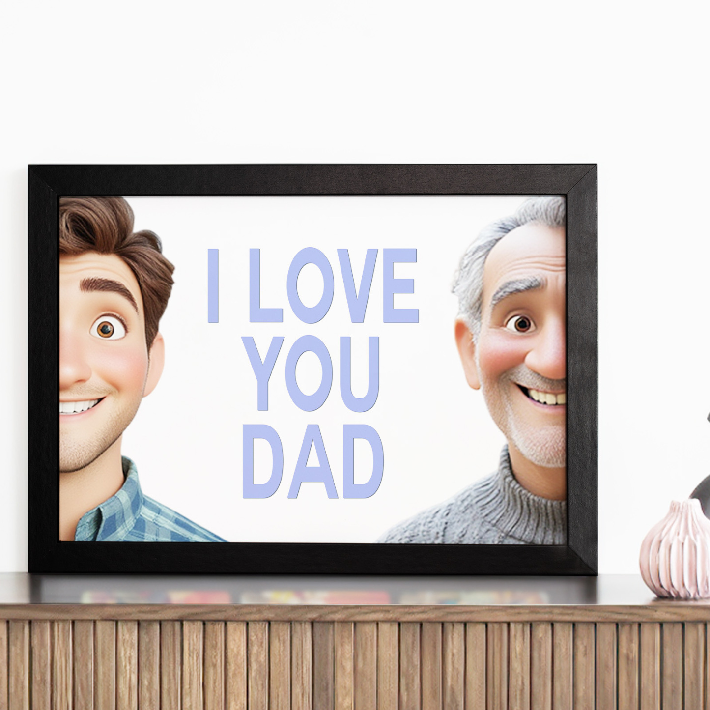 Father's Day I Love You Dad Cartoon Character Decoration for Father