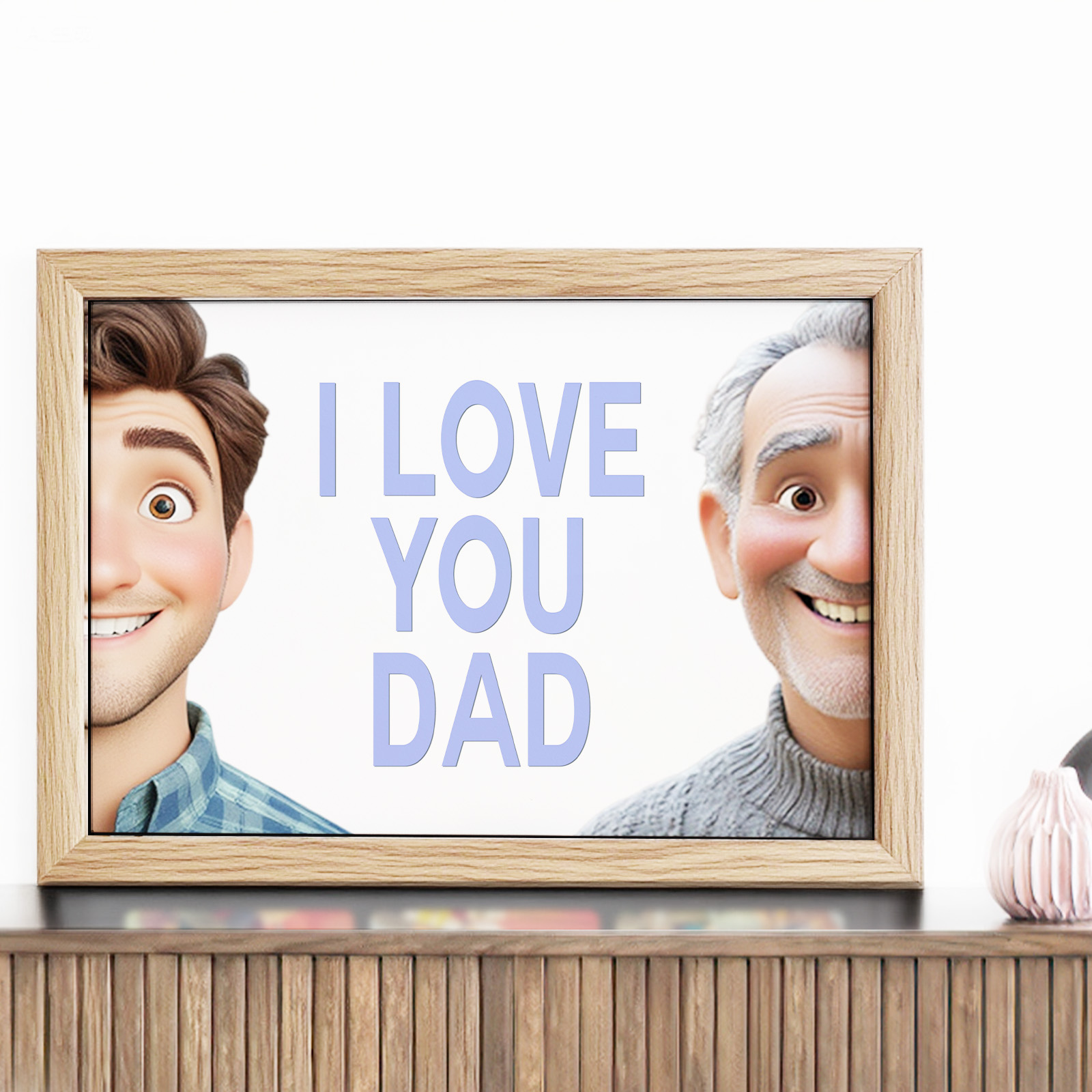 Father's Day I Love You Dad Cartoon Character Decoration for Father