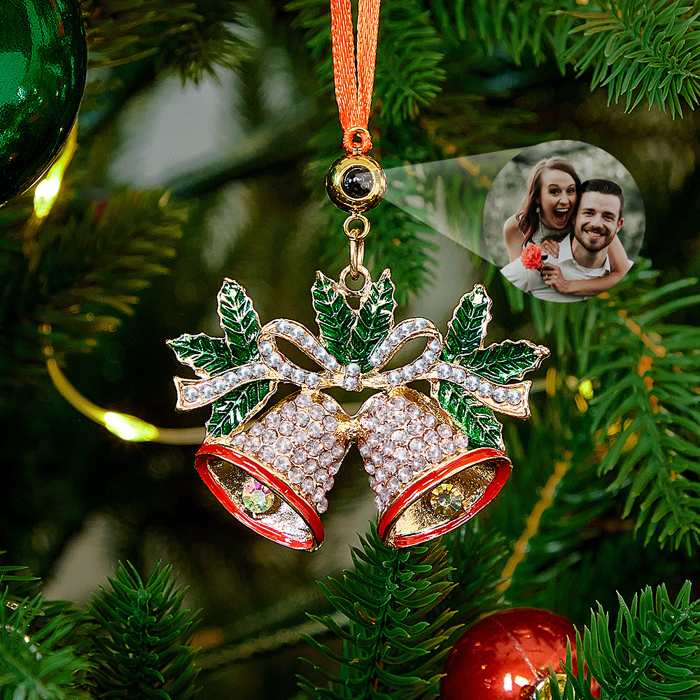 Custom Christmas Projection Bell Ornament with Custom Photo Gift for Christmas